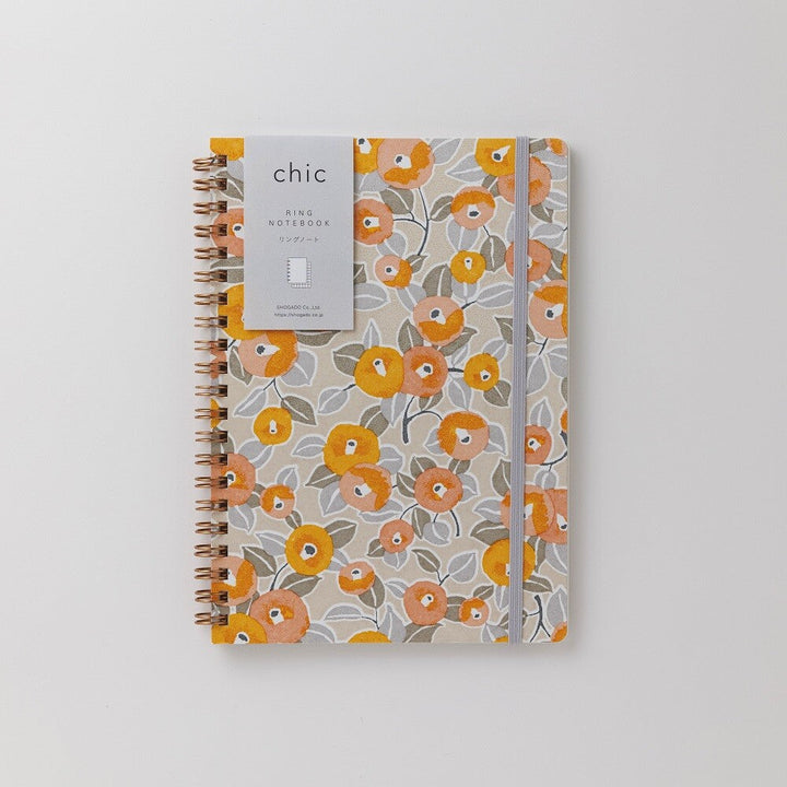Shogado Yuzen Ring Notebook A5 - Chic Series - Orange #2