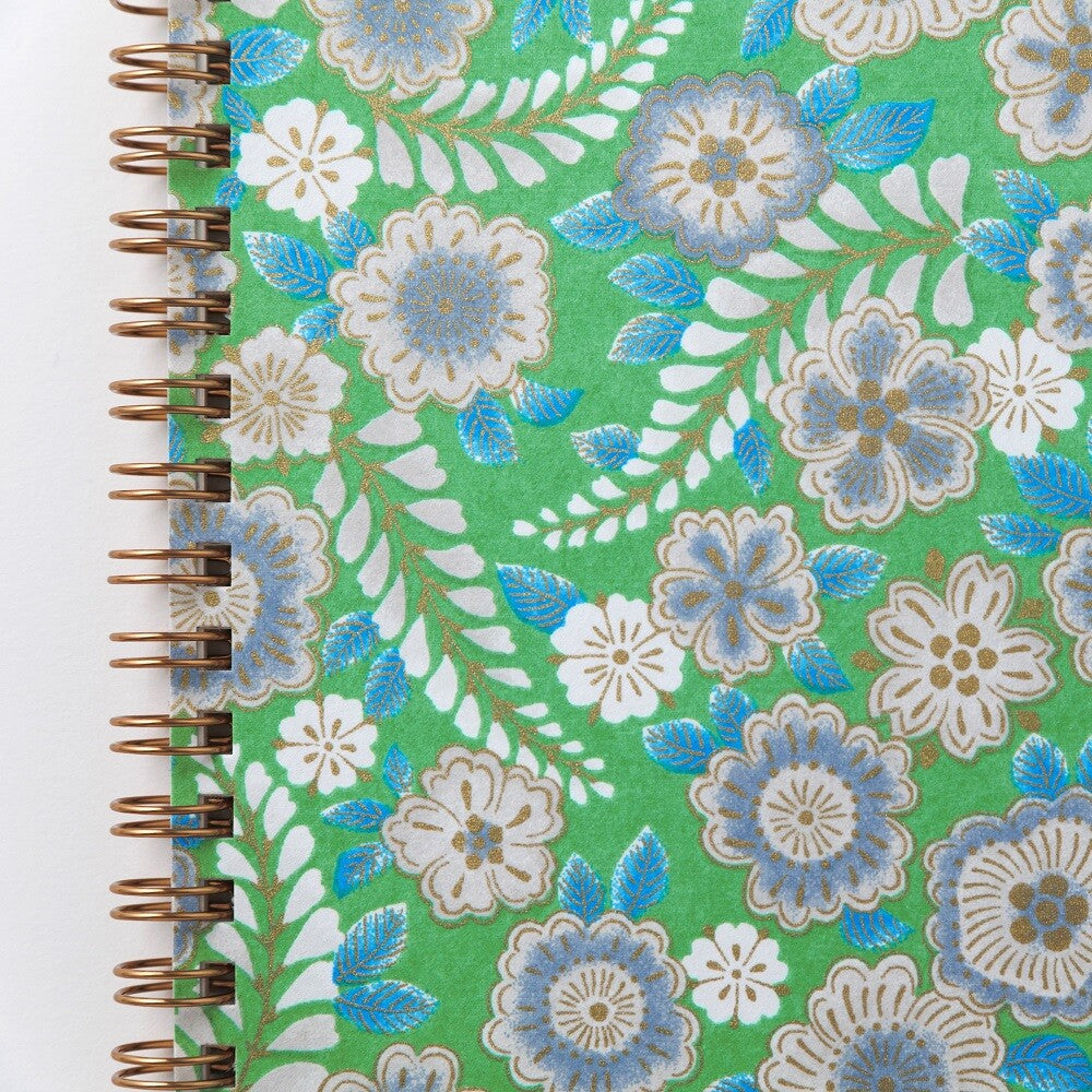 Shogado Yuzen Ring Notebook A5 - Garden Series - Green #6