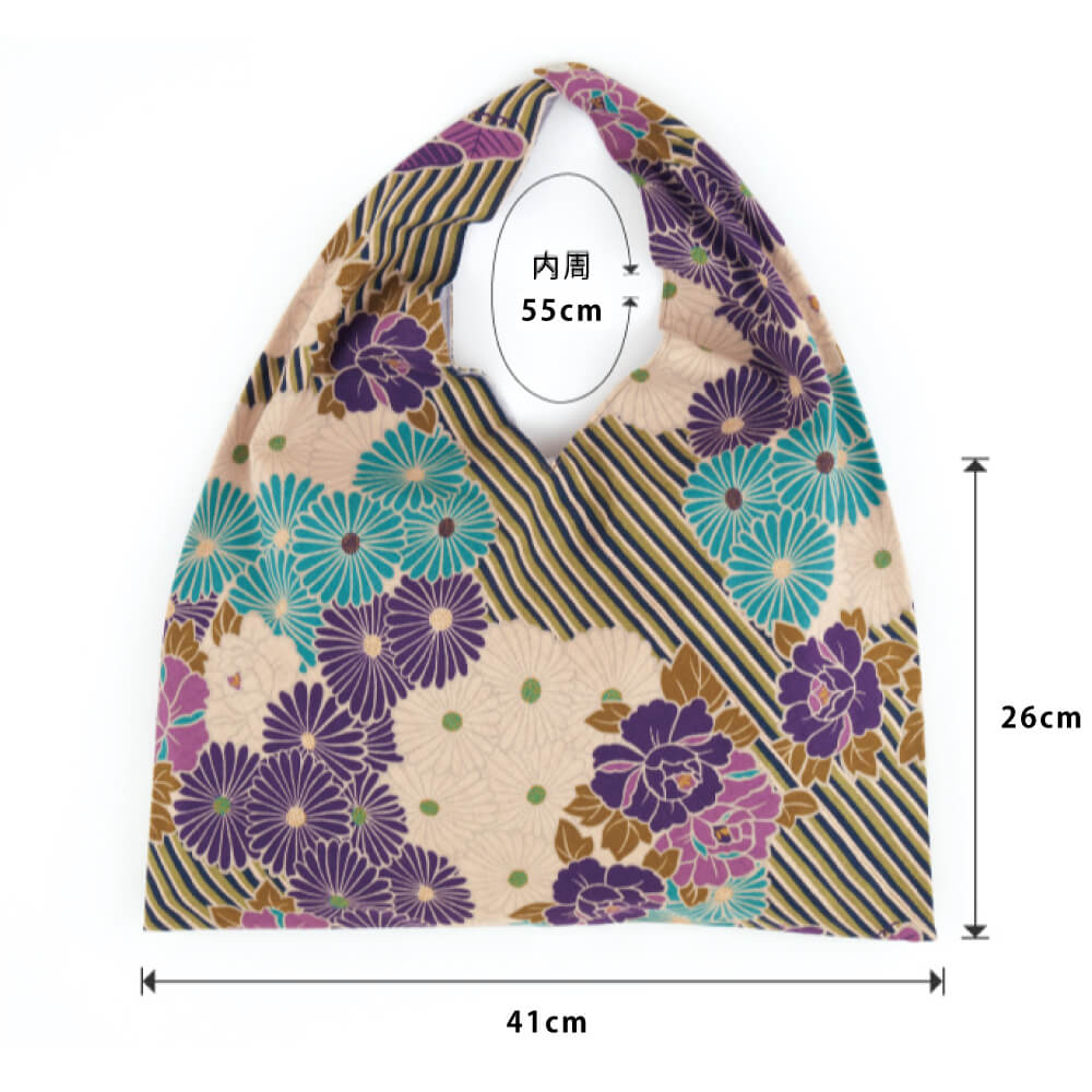 Noren Japanese Furoshiki Foldable Bag - Floral Red