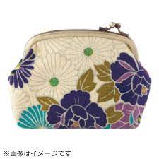 Noren Japanese Gamaguchi Purse - Floral Purple