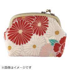 Noren Japanese Gamaguchi Purse - Floral Red