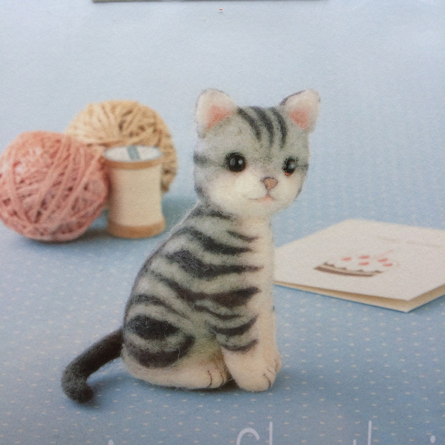 Japanese Hamanaka Needle Felting Craft Kit -American Shorthair Cat (English translation included)