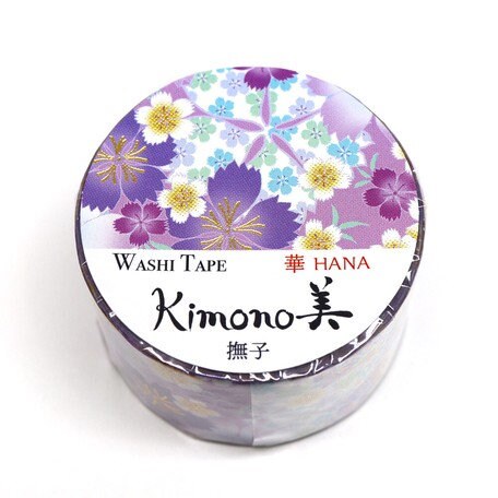 Kamiiso Yuzen Washi Tape - Kimono "Hana" Series - Nadeshiko Flower  (Made in Japan)