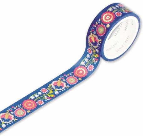 World Craft Washi Tape - Mineees - "Blue Floral"