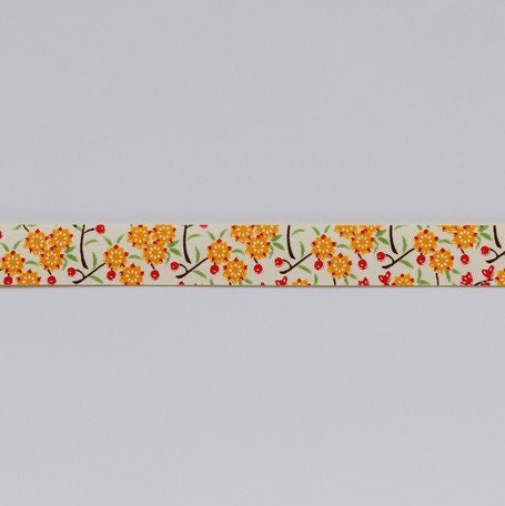 Yuzen Washi Tape - Yellow Floral #17 (Made in Kyoto, Japan)