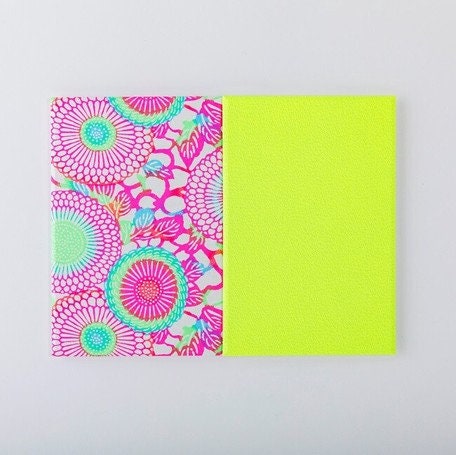 Shogado Yuzen Folding Stampbook - Shuincho Goen "Neon" Series - Pink #4 (Made in Kyoto, Japan)