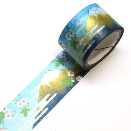 Kamiiso Yuzen Washi Tape - Kimono "Yuu" Series - Mt Fuji  (Made in Japan)