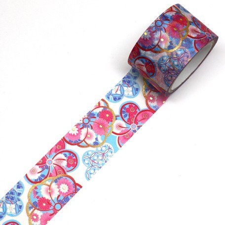 Kamiiso Yuzen Washi Tape - Kimono "Yuu" Series - Ume Blossom  (Made in Japan)