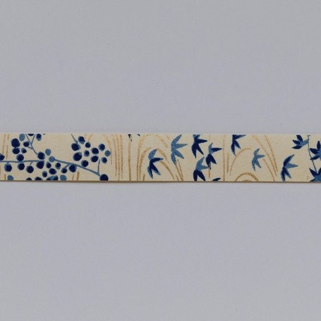 Yuzen Washi Tape - Blue Floral #27 (Made in Kyoto, Japan)