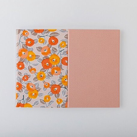 Shogado Yuzen Folding Stampbook - Shuincho Goen "Chic" Series - Orange #2 (Made in Kyoto, Japan)