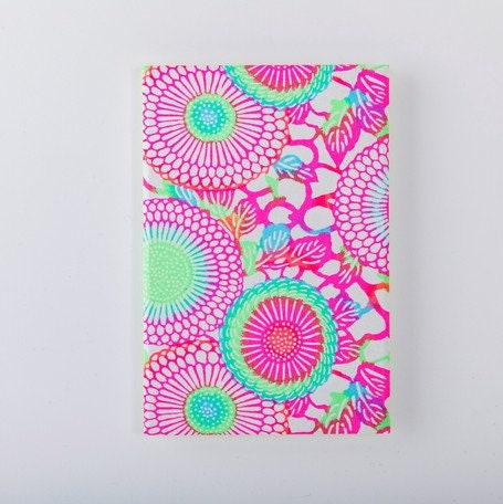 Shogado Yuzen Folding Stampbook - Shuincho Goen "Neon" Series - Pink #4 (Made in Kyoto, Japan)