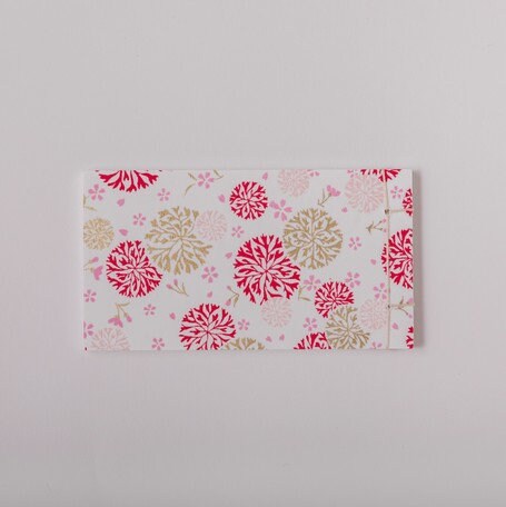 Shogado Watoji Yuzen Memo Pad - Pink Dandelion #19 (Made in Kyoto, Japan)