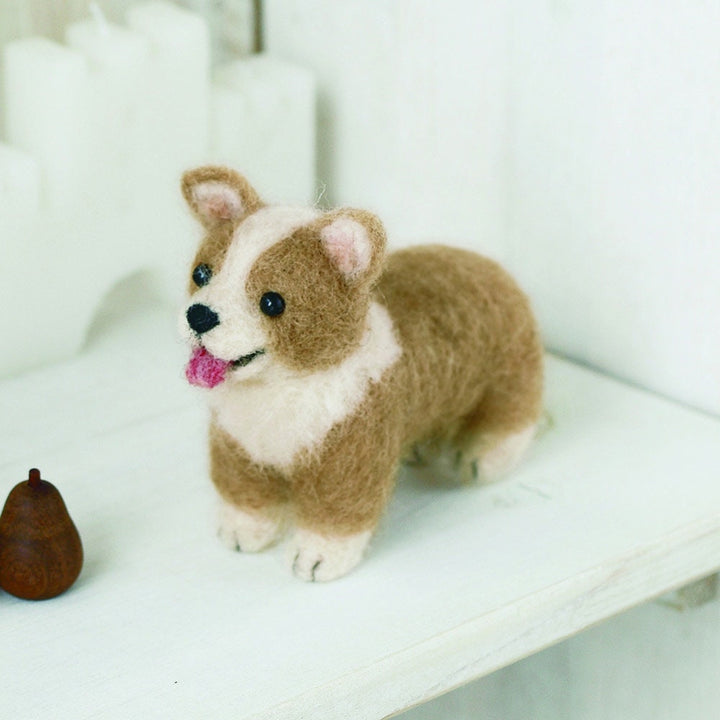 Japanese Hamanaka Needle Felting Kit - Welsh Corgi (English translation included / Video tutorial)