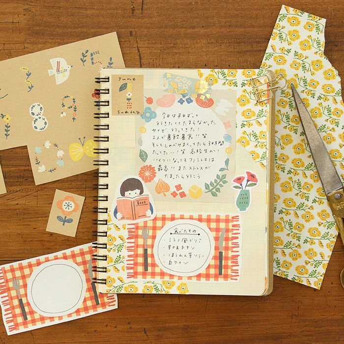 Furukawa Paper Works - Watashi Biyori Memo Pad - Flowers