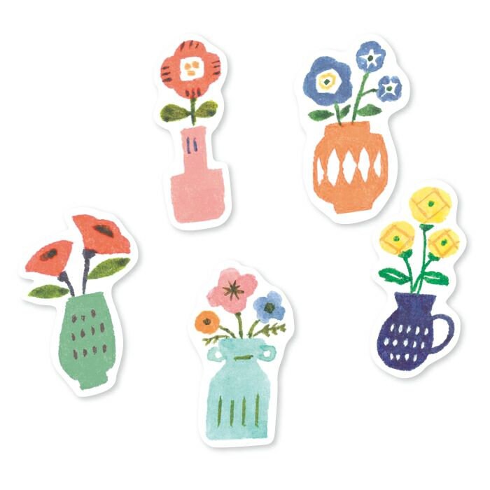 Furukawa Paper Works - Flake Stickers - Flower Vase