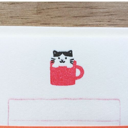 Furukawa Paper Works - "Soebumi" Gift Note Letter Paper - Cat in Mug