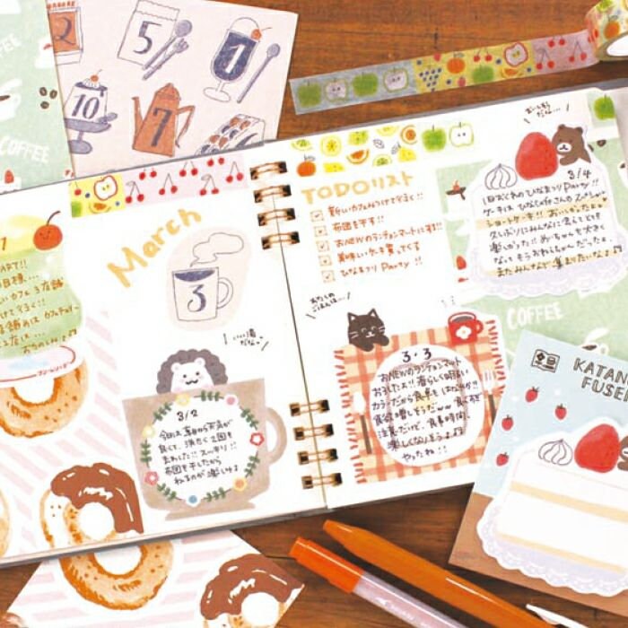 Furukawa Paper Works - Die Cut Sticky Note - Bear with Cake