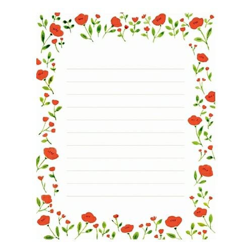 Furukawa Paper Works - Special Letter Set - Red Flowers