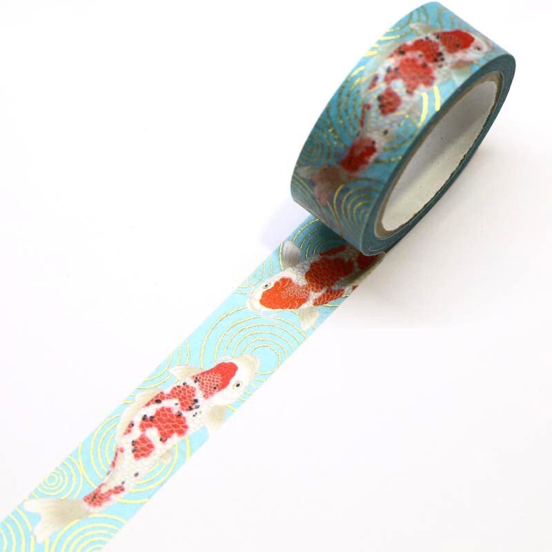 Kamiiso Yuzen Washi Tape - Kimono "Yuu" Series - Carp (Made in Japan)