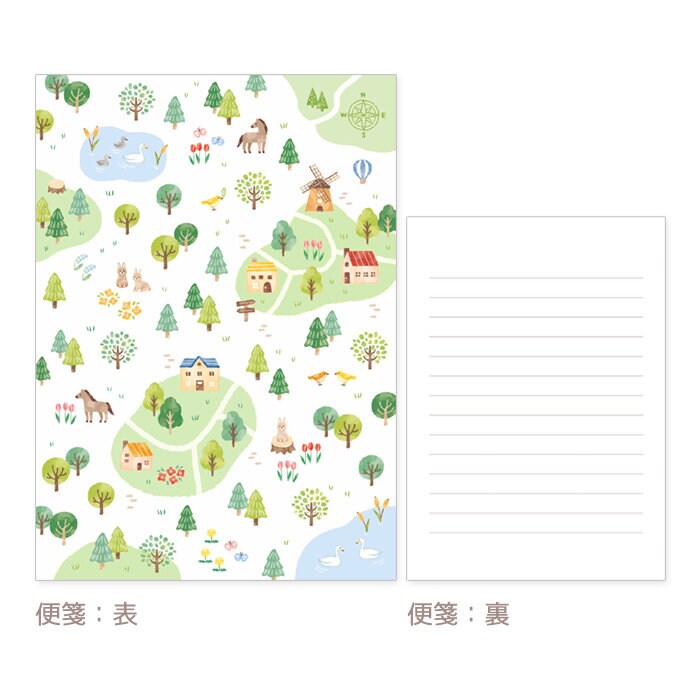 Mind Wave Letter Writing Set - Soyokaze no Mori - Forest in Spring Breeze