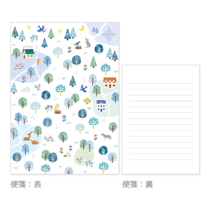 Mind Wave Letter Writing Set - Nagareboshi-no-Mori - Shooting Star in Winter Forest