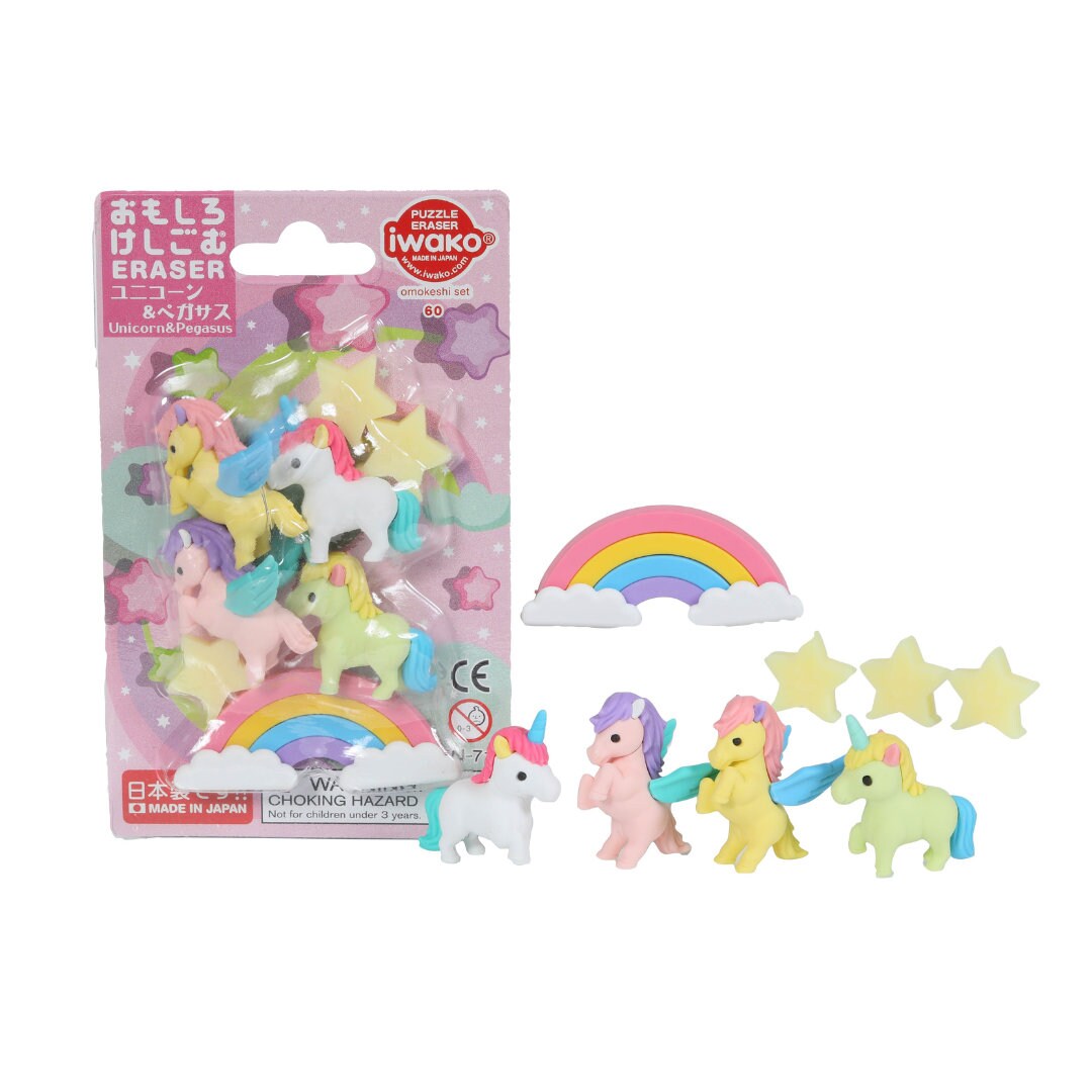 Iwako Puzzle Erasers - Unicorn and Pegasus (Made in Japan)