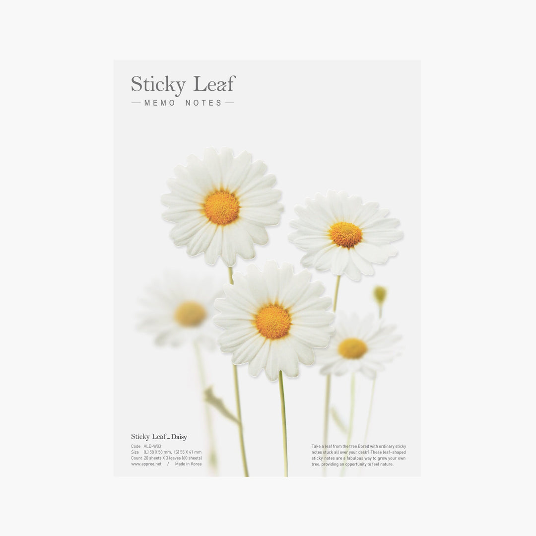 Appree Korea - Sticky Notes - White Daisy (Large Pack)