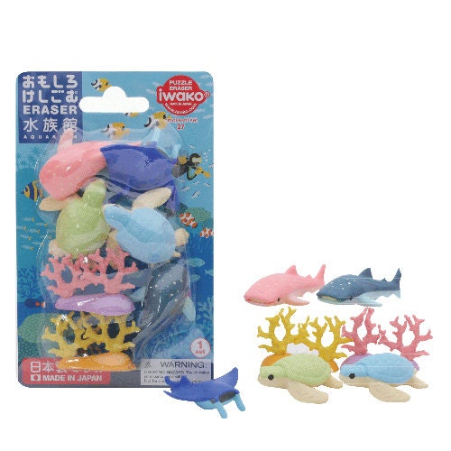 Iwako Puzzle Erasers - Aquarium (Made in Japan)