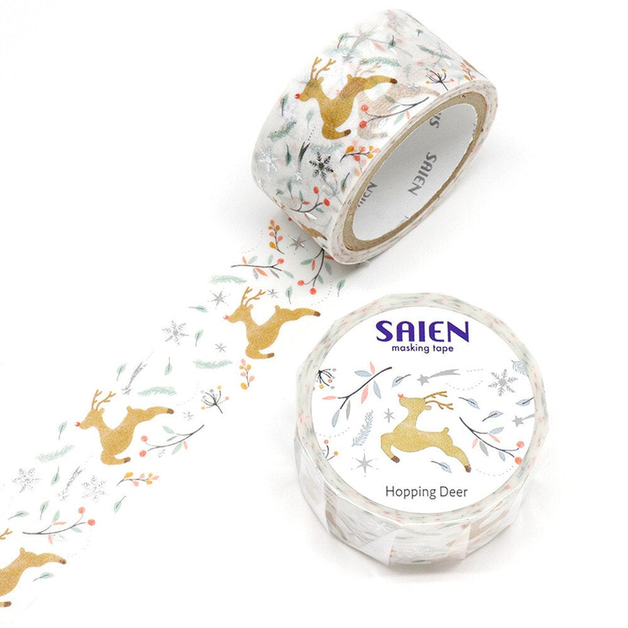 Limited Edition Kamiiso SAIEN Washi Tape - Hopping Deer (Made in Japan)