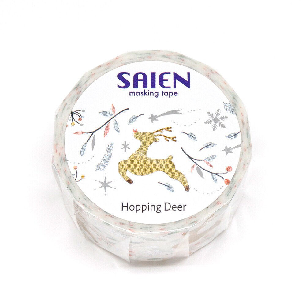 Limited Edition Kamiiso SAIEN Washi Tape - Hopping Deer (Made in Japan)