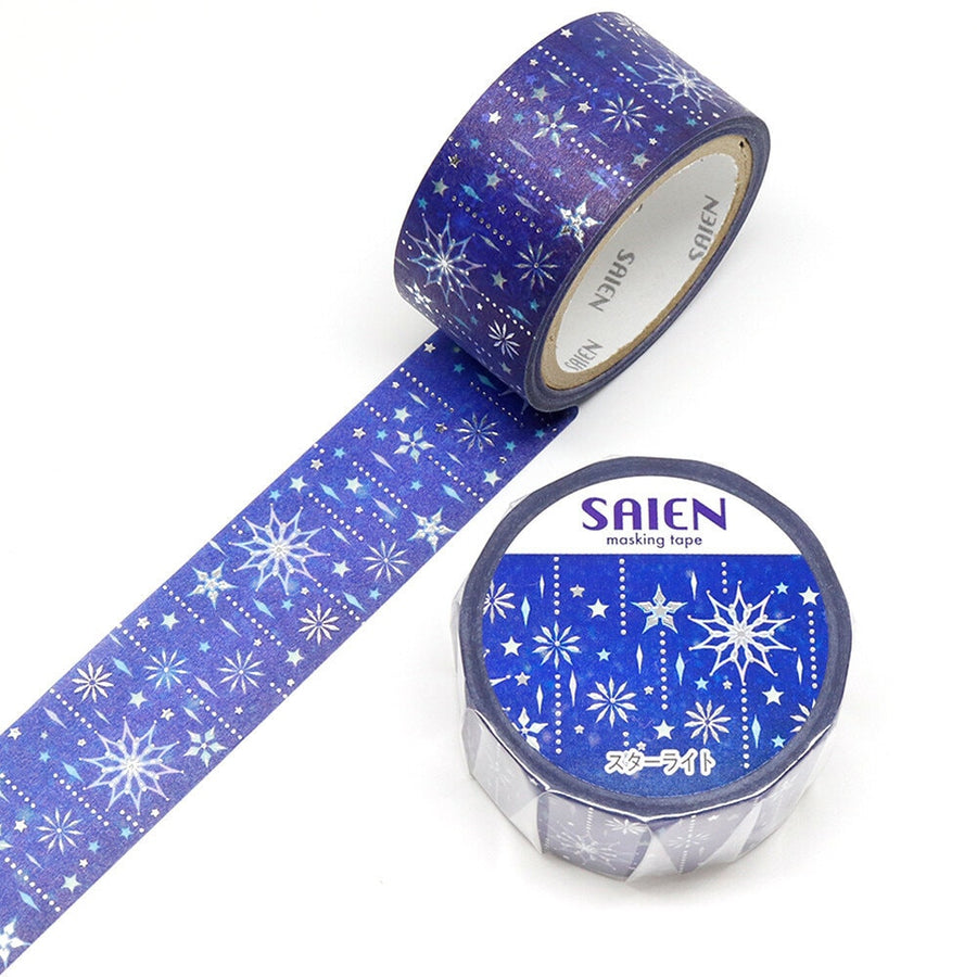 Limited Edition Kamiiso SAIEN Washi Tape - Winter Starlight (Made in Japan)