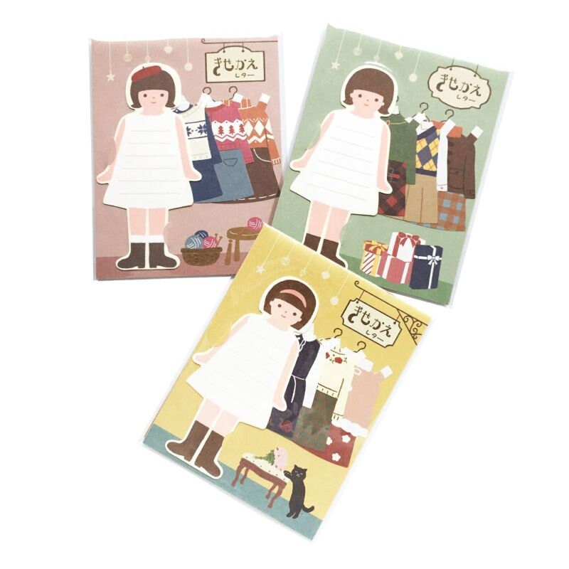 Furukawa Paper Works - Kisakae Letter Set - Dress up Girl - Floral Style