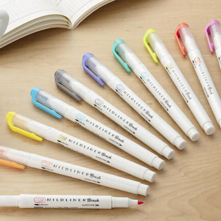 Zebra Mildliner Brush Pen - Set of 5 Colours - Mild Fluorescent